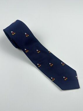 Vintage Disney Mickey Mouse Cervantes USA Navy Novelty Tie 3 1/4”
